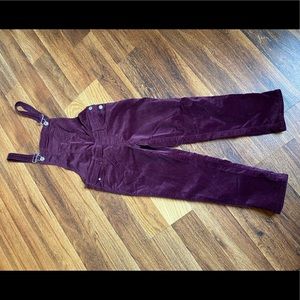 Abercrombie burgundy overalls size 7/8
